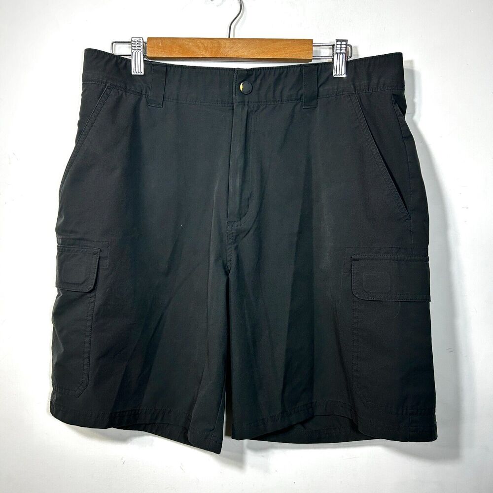 Orvis Mens 36 Cargo Chino Shorts Black Pockets Stretch Lightweight Travel